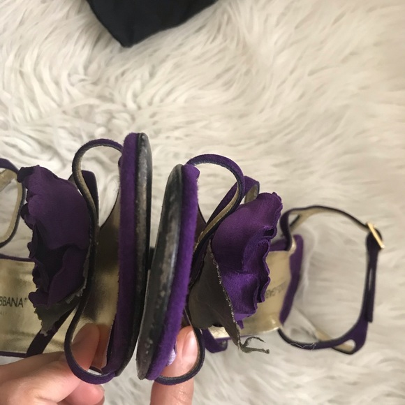 Dolce & Gabana Purple Suede Heels - Picture 7 of 8